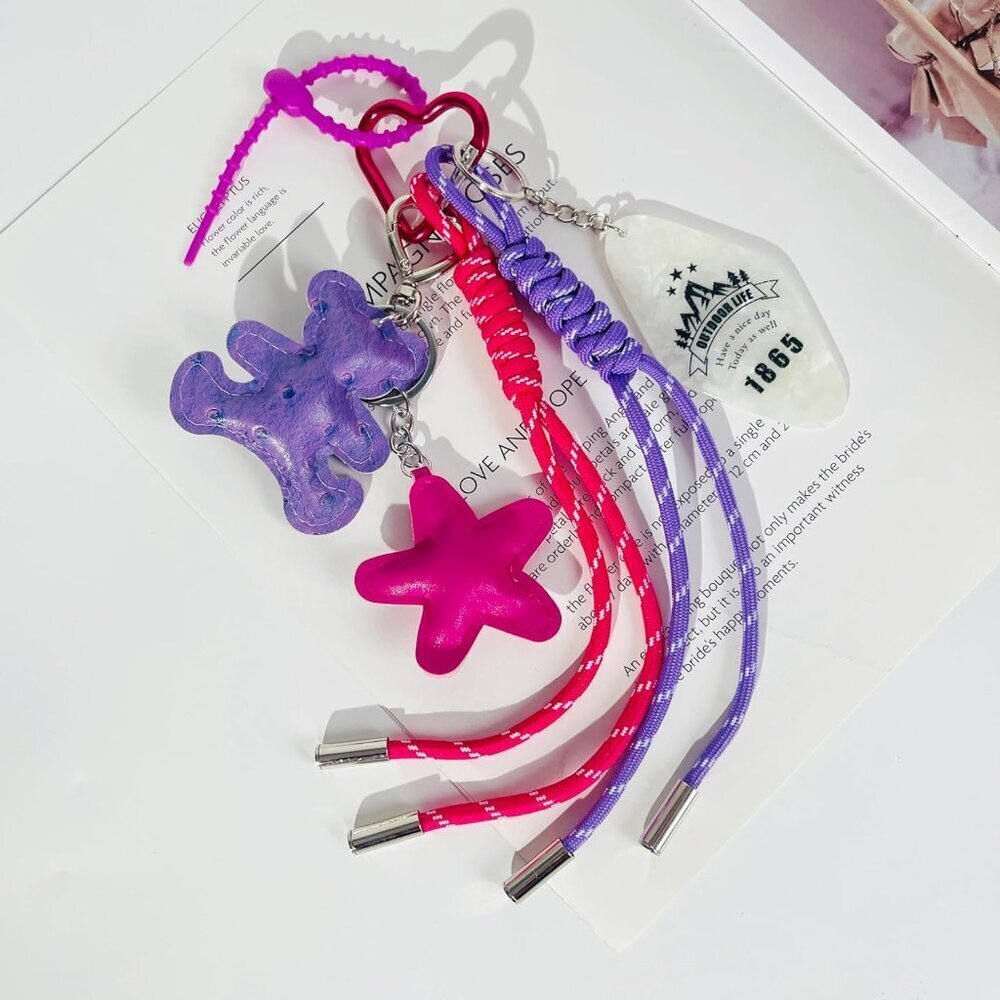 Cute Braided Keychain Bag Charm Handbag Purse Backpack Accessories Gift - Picture 2 of 6